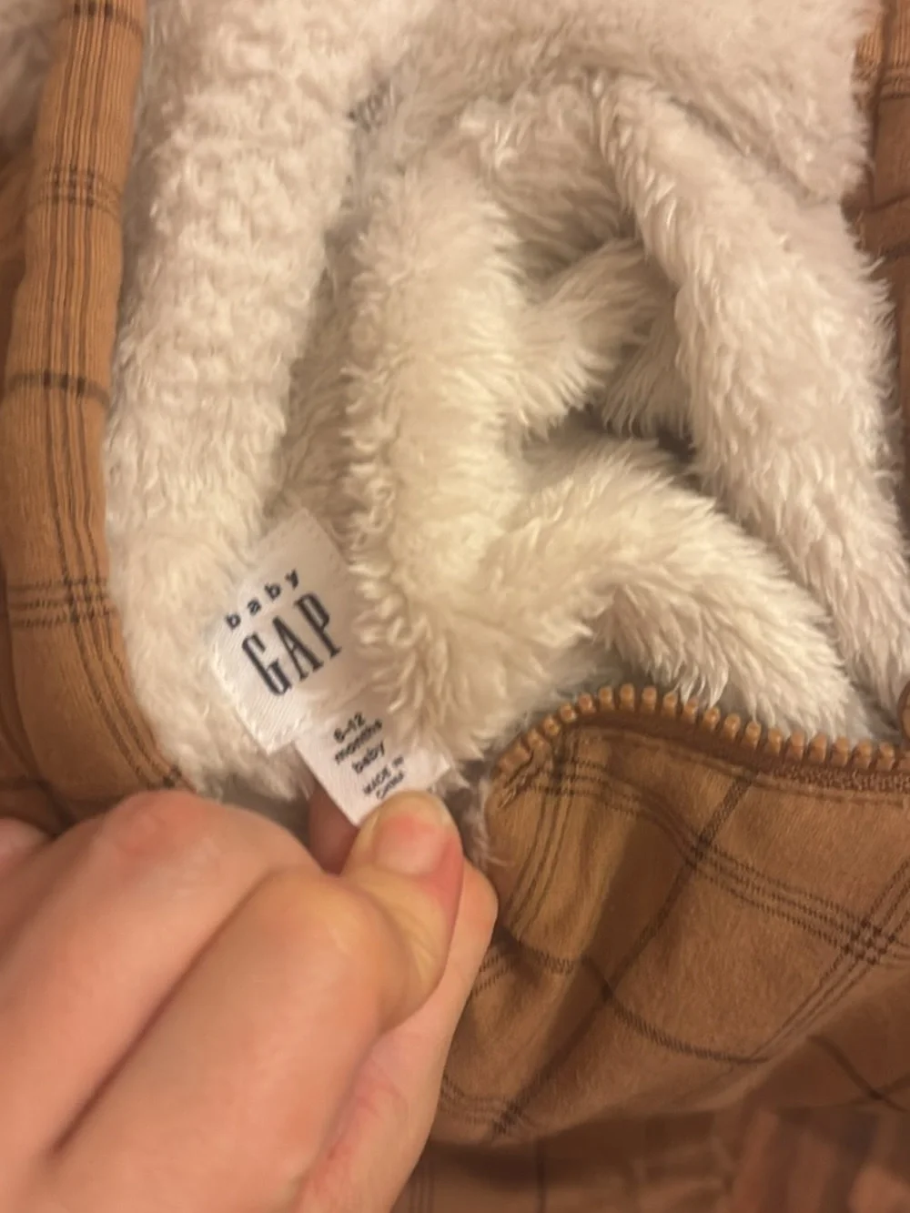 GAP Plaid Hooded One-Piece in Caramel Brown